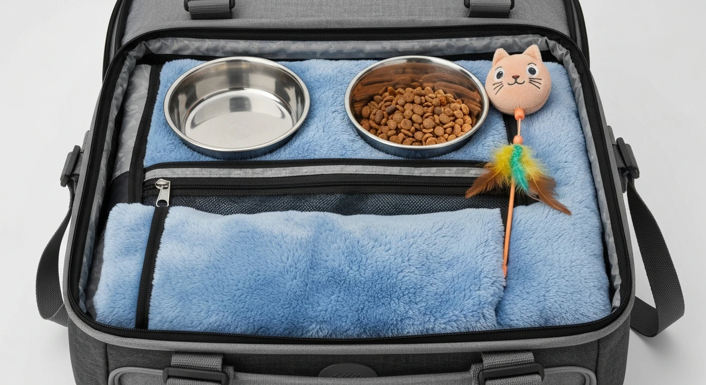 Que mettre dans la valise de son chat pour la pension